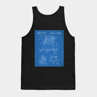 Climbing Equipment Patent - Climbing Fan Outdoors Hiking Art - Blueprint Tank Top